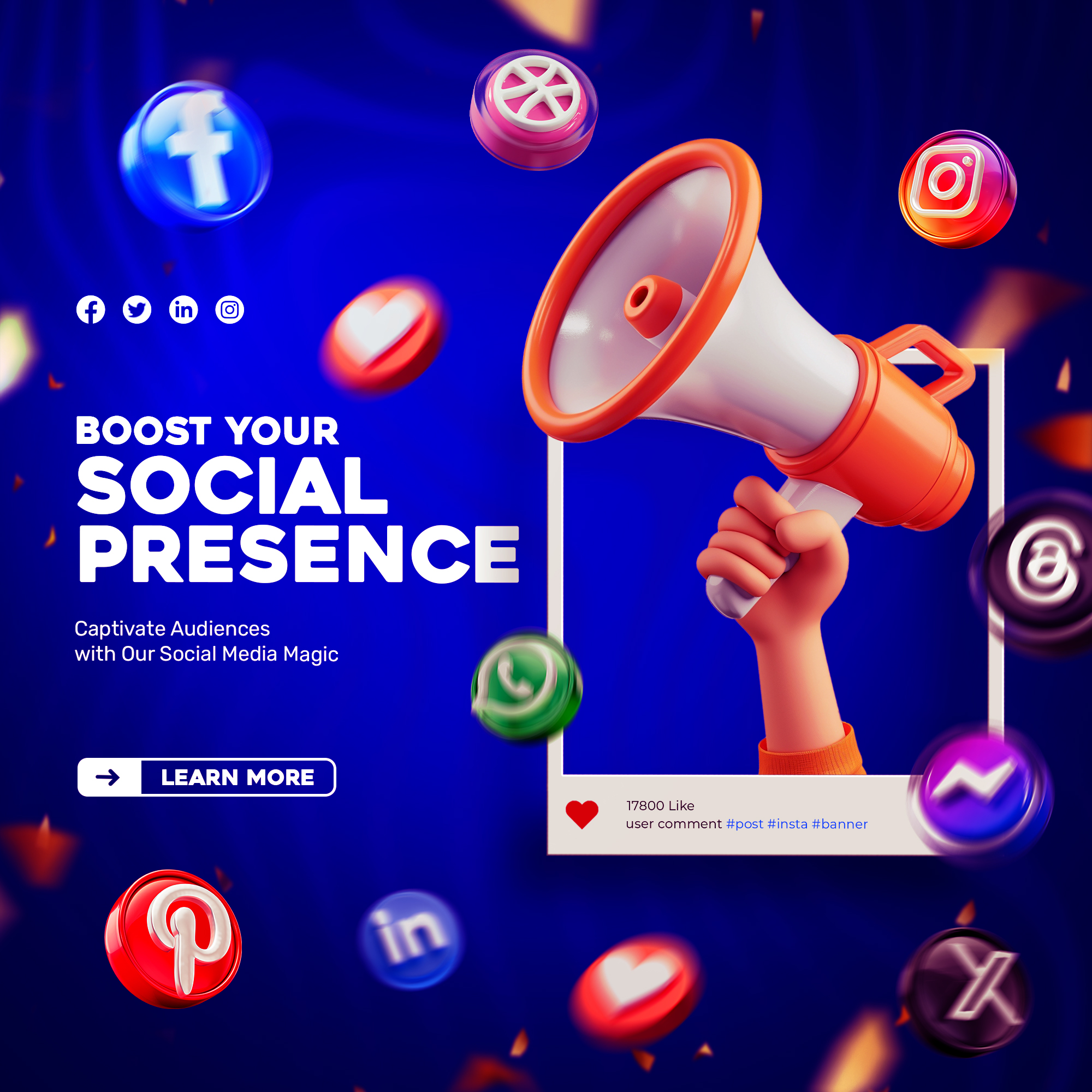 social media instagram digital marketing concept 3d rendering po social media instagram digital marketing