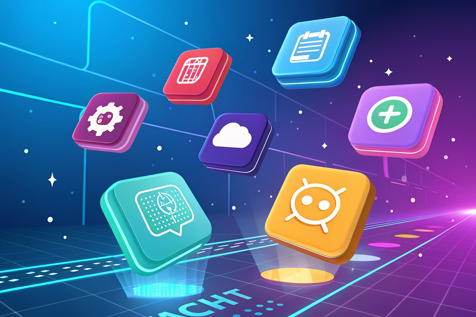 A collection of 40+ AI tool logos and icons digital marketing